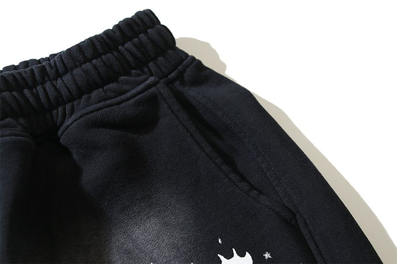 Hellstar Records Graphic Washed Black Shorts — detail