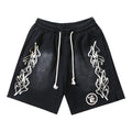 Hellstar Washed Splatter Flame Graphic Shorts — hero