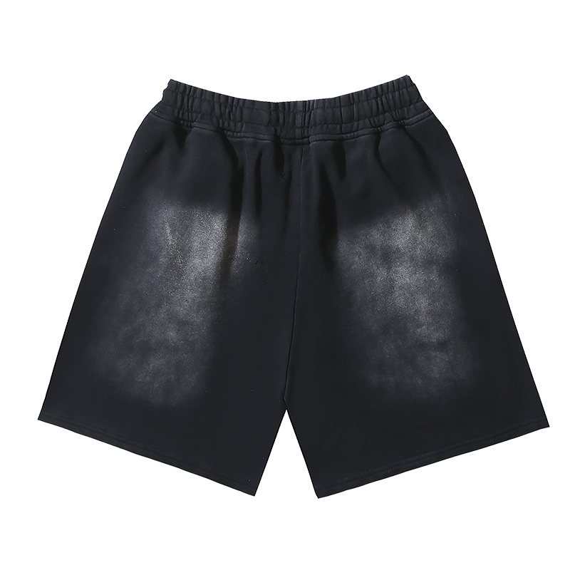 Hellstar Washed Splatter Flame Graphic Shorts — back