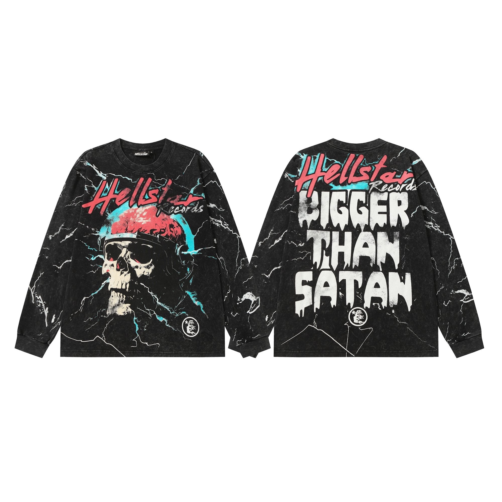 Hellstar Bigger Than Satan Skull Graphic Long-Sleeve T-Shirt — hero