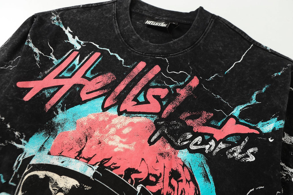 Hellstar Bigger Than Satan Skull Graphic Long-Sleeve T-Shirt — detail