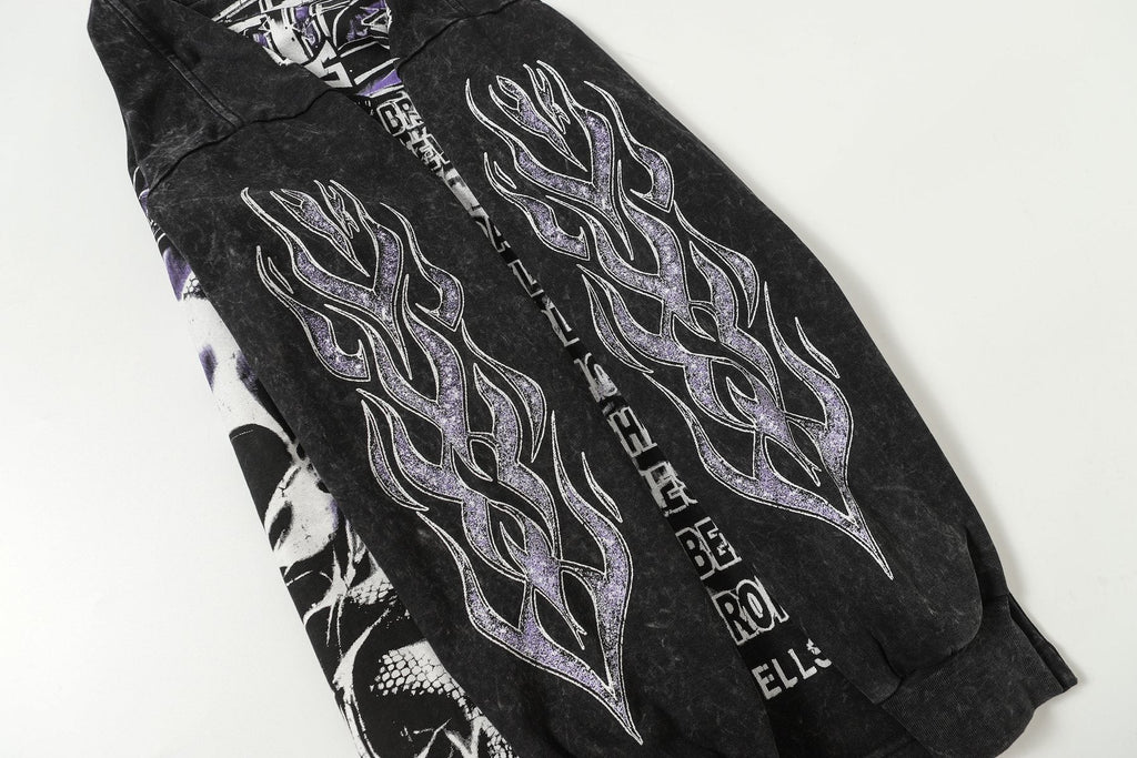 Hellstar Skull & Flame Graphic Long-Sleeve T-Shirt — detail