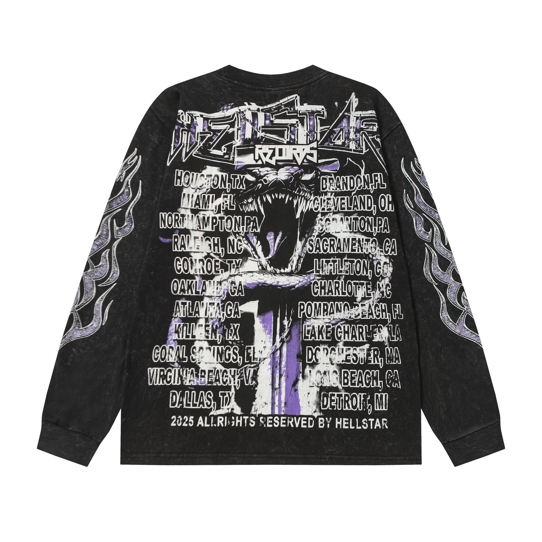 Hellstar Skull & Flame Graphic Long-Sleeve T-Shirt — back