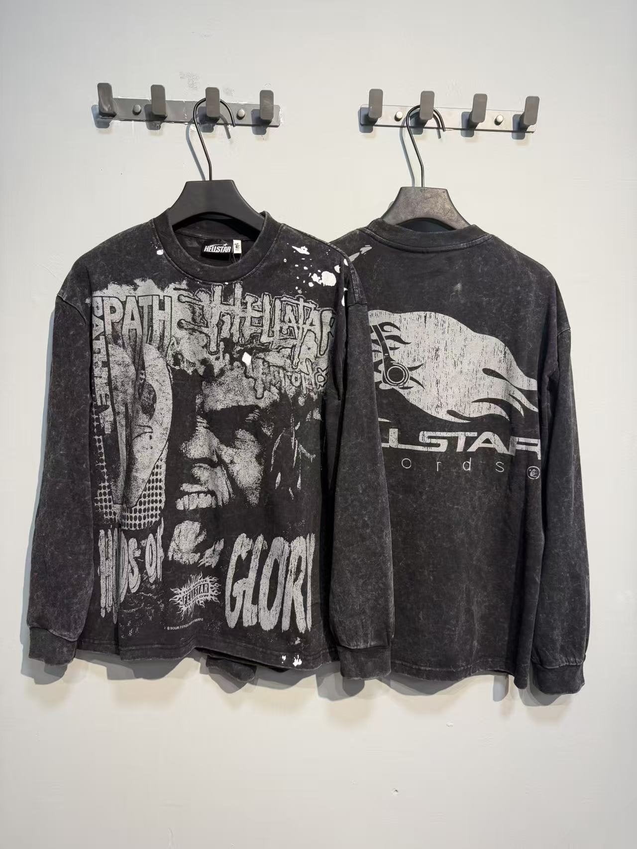 Hellstar Acid Wash Graphic Long-Sleeve T-Shirt — context