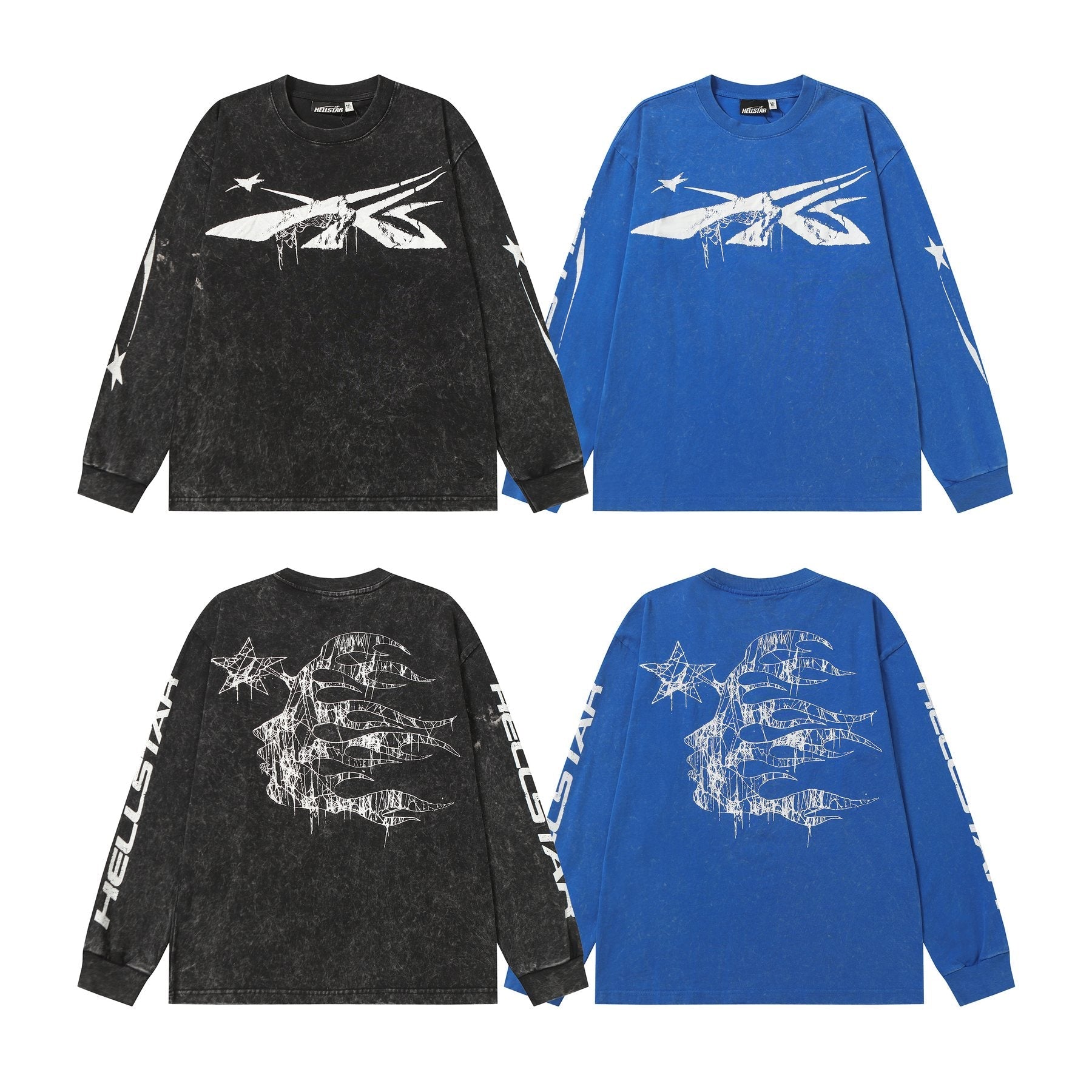 Hellstar Aircraft Star Graphic Long-Sleeve T-Shirt — comparison
