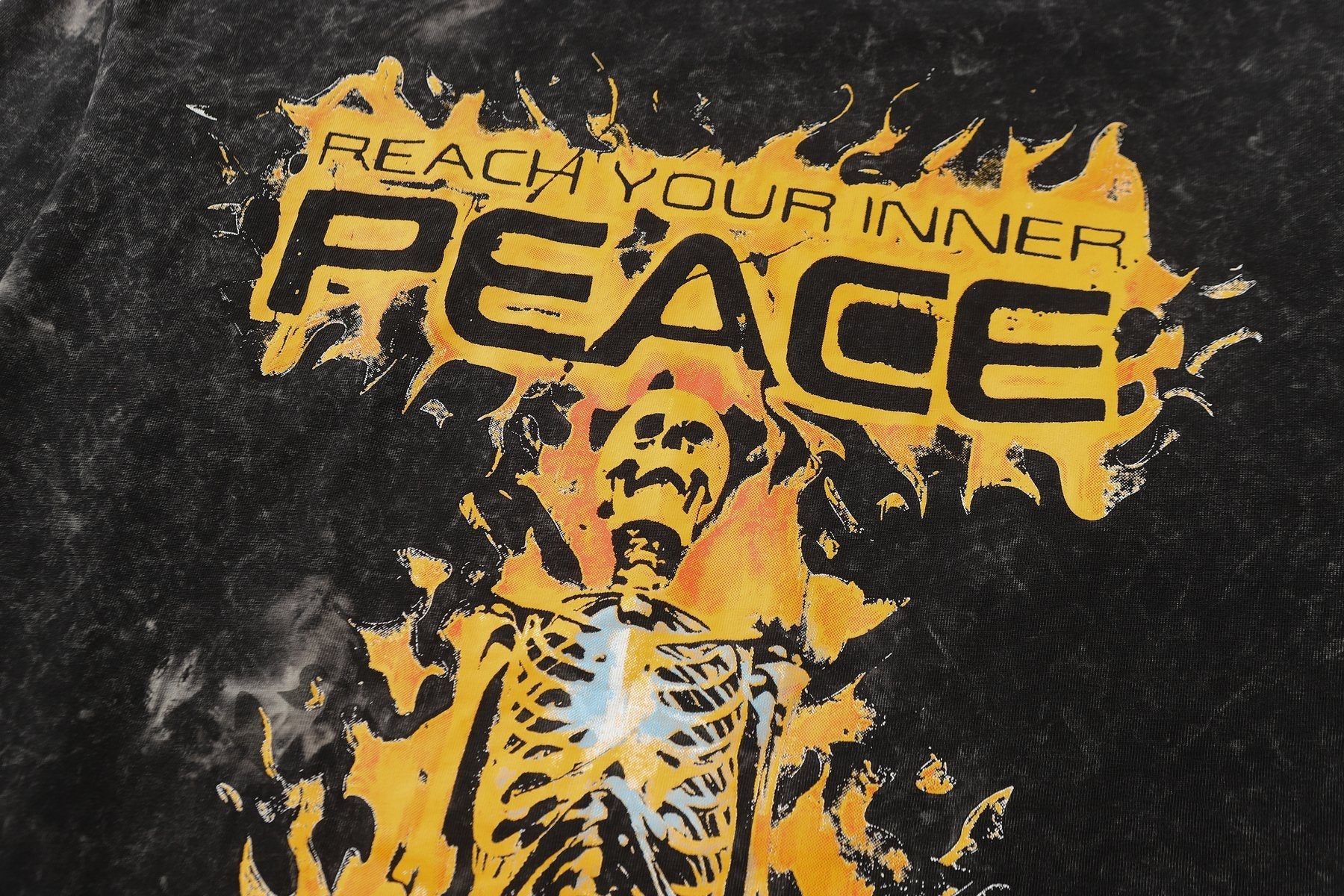 Hellstar Washed Black Graphic Long-Sleeve T-Shirt — detail