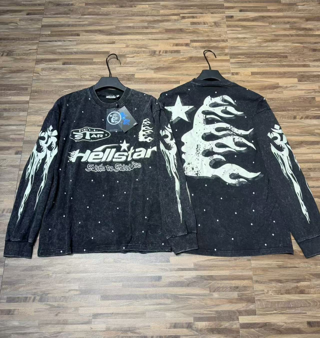 Hellstar Flame Star Graphic Long-Sleeve T-Shirt — context