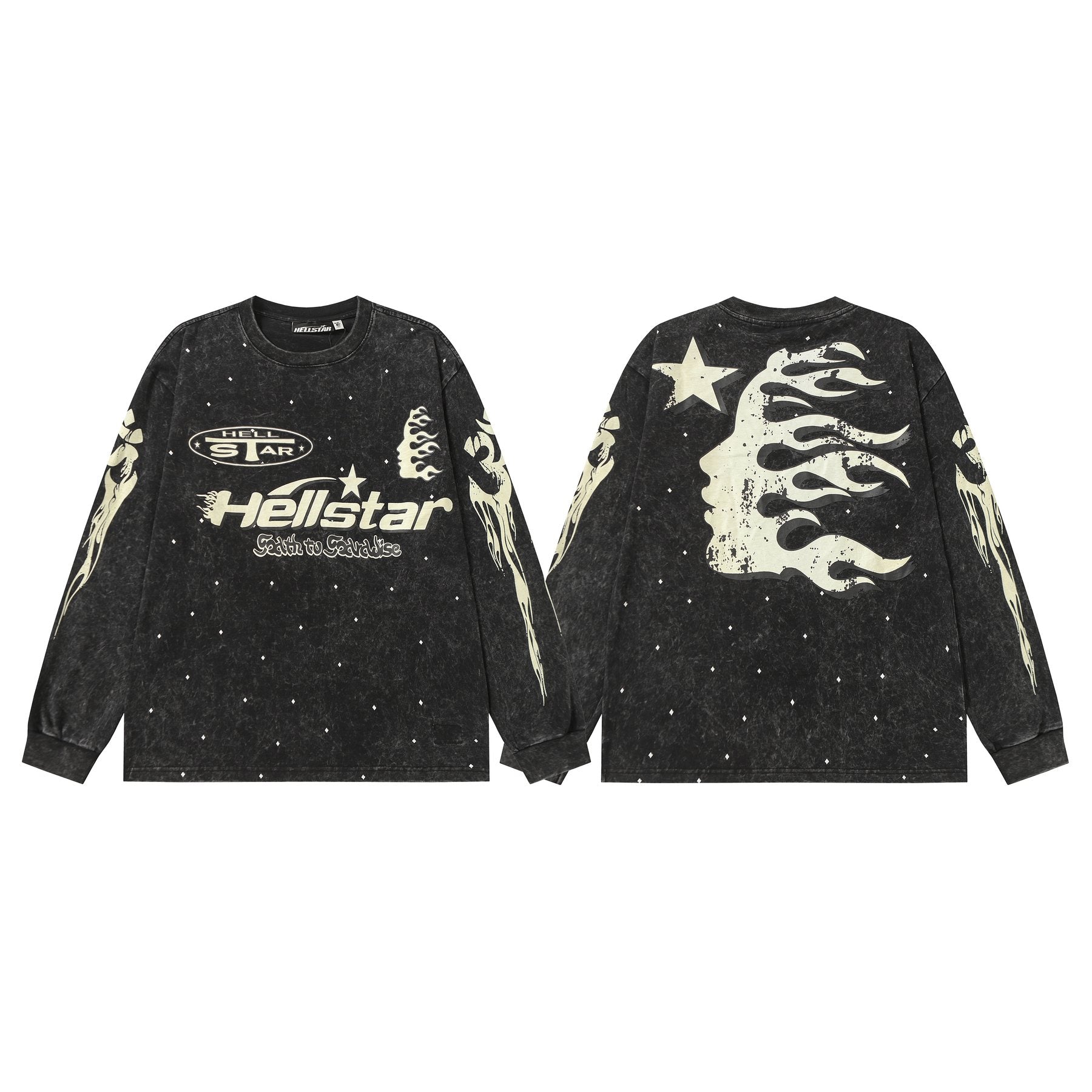 Hellstar Flame Star Graphic Long-Sleeve T-Shirt — comparison