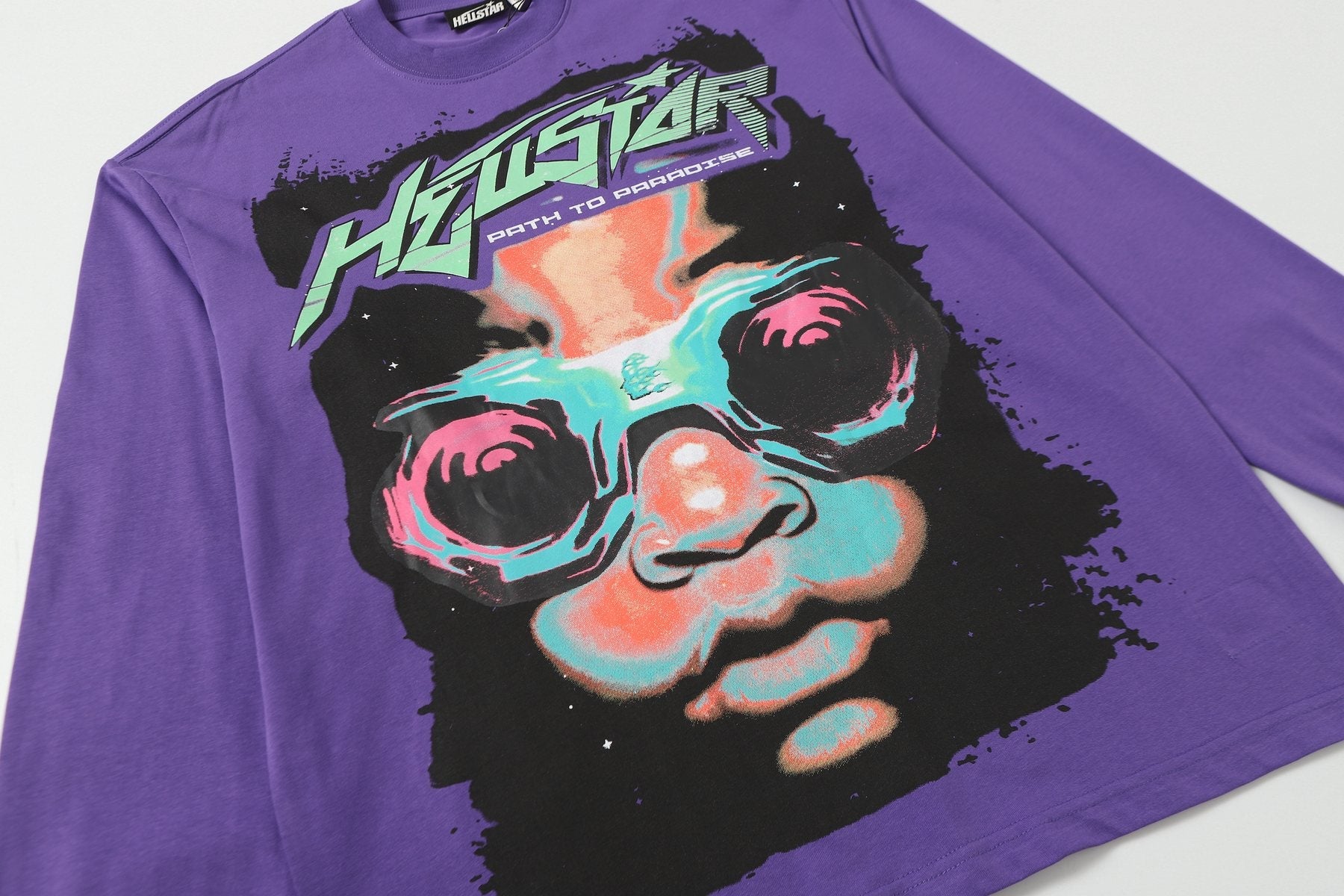 Hellstar Path to Paradise Purple Long-Sleeve T-Shirt — detail