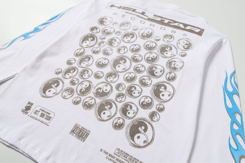 Hellstar Flame Turntable Graphic Long-Sleeve T-Shirt — detail