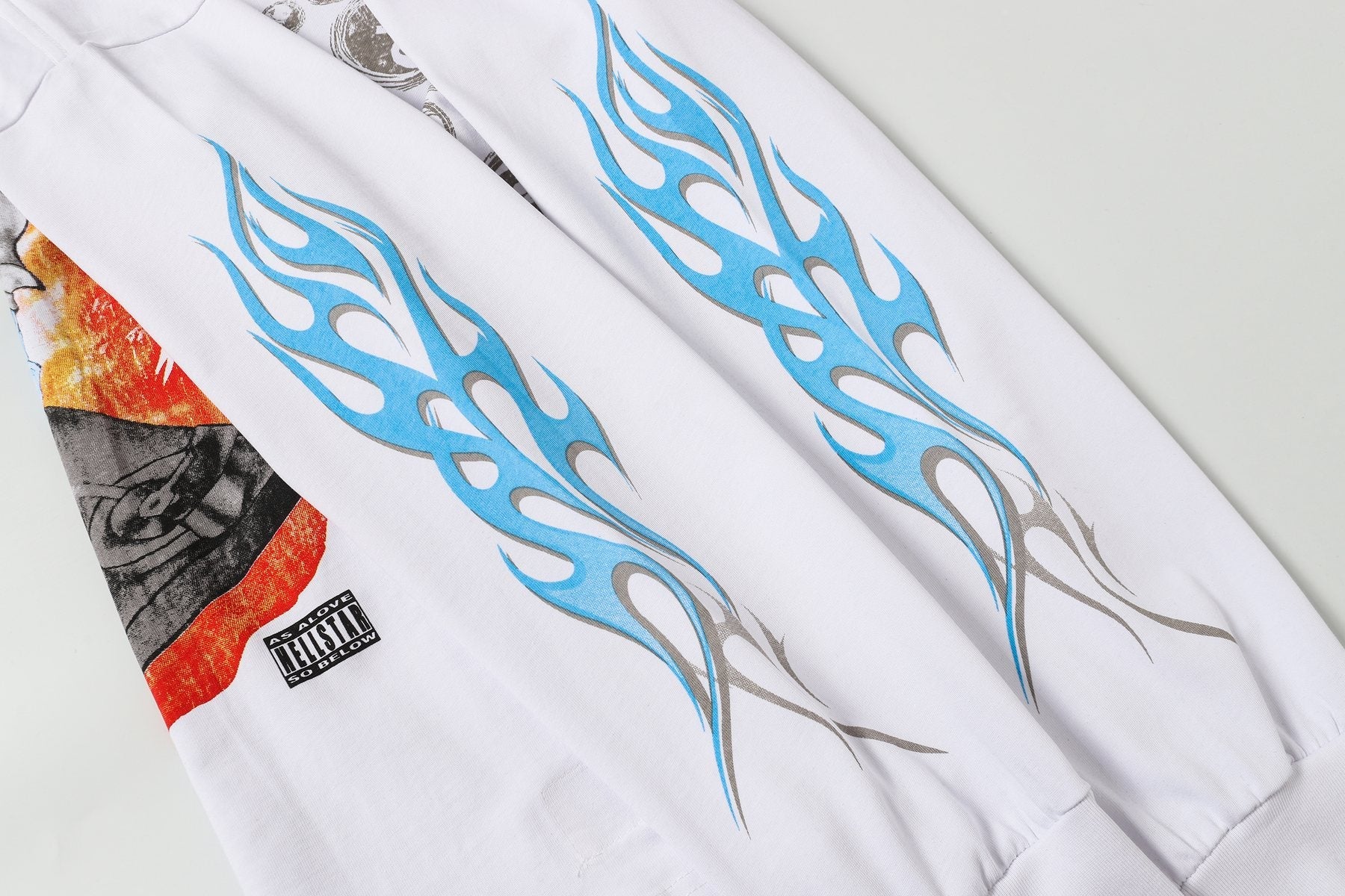 Hellstar Flame Turntable Graphic Long-Sleeve T-Shirt — detail