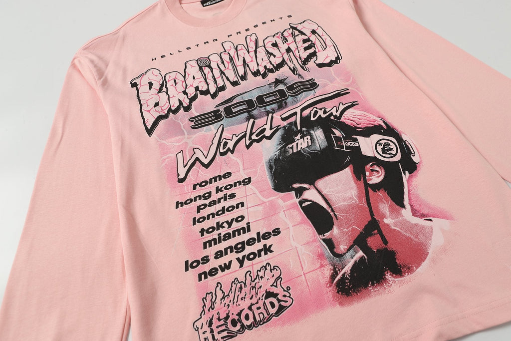 Hellstar Brainwashed 3005 World Tour Long-Sleeve T-Shirt — detail