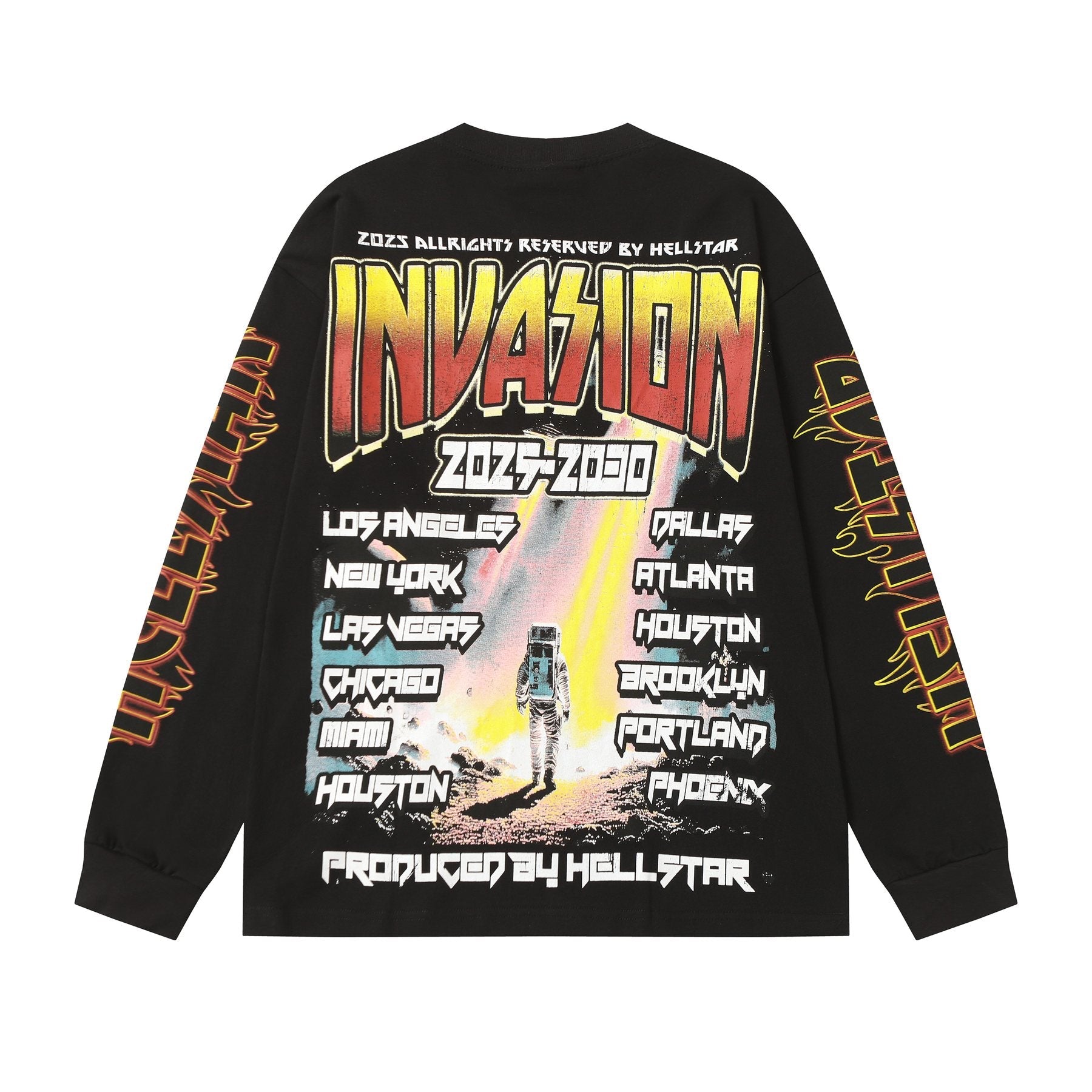Hellstar UFO Astronaut Graphic Long-Sleeve T-Shirt — back