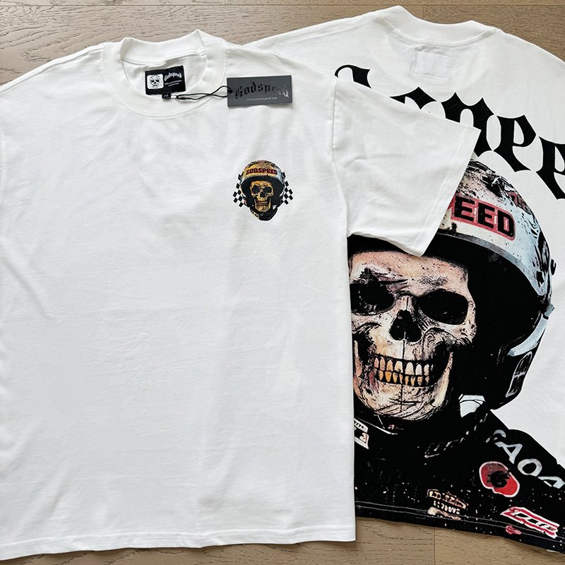 Godspeed Skull Helmet Graphic T-Shirt — context