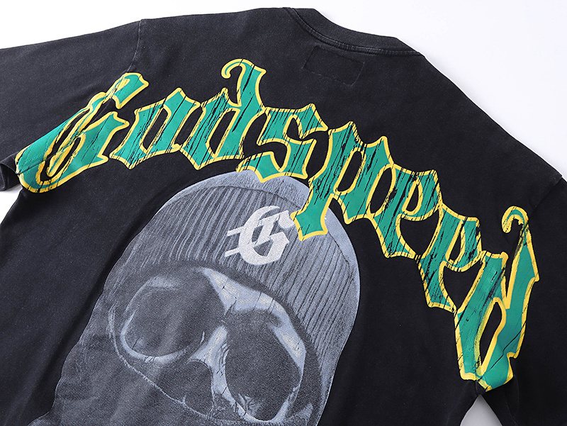 Godspeed Washed Black Rock Graphic T-Shirt — detail