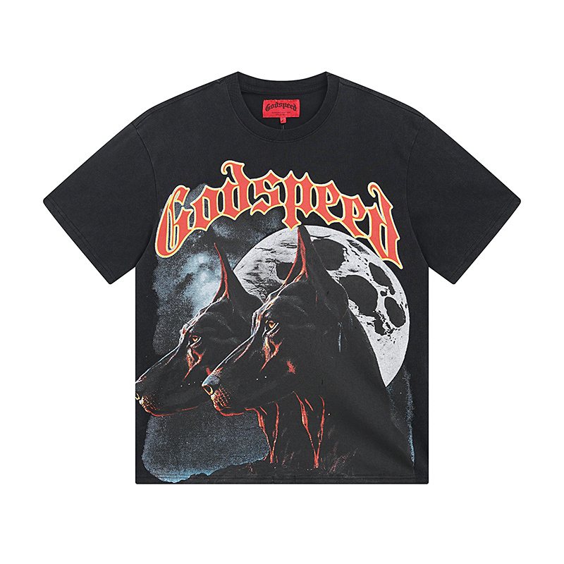Godspeed Dog & Moon Graphic Washed T-Shirt — hero