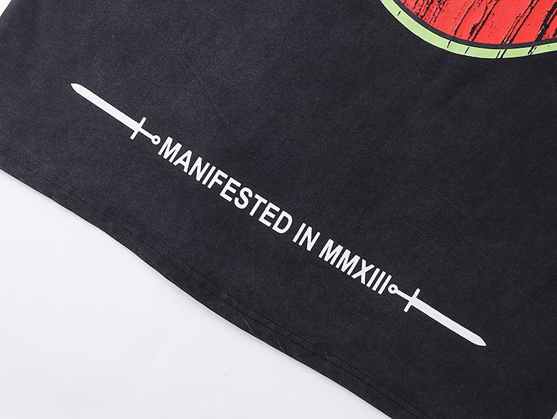 Godspeed Dog & Moon Graphic Washed T-Shirt — detail
