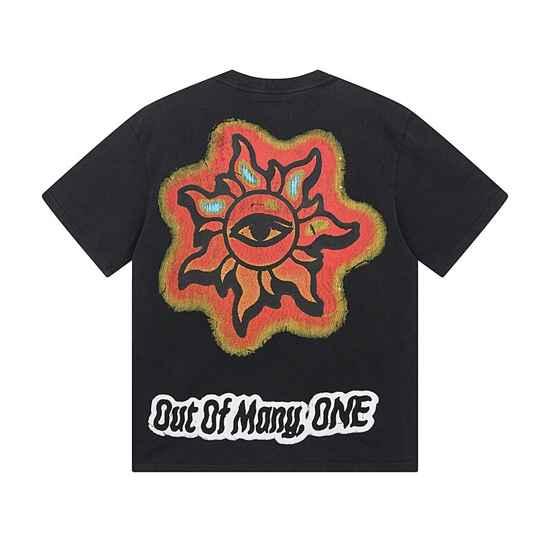 Godspeed Shark Skeleton & Eye-Sun Graphic T-Shirt — back