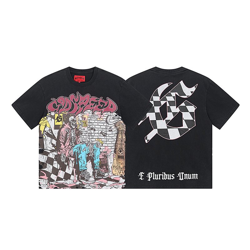 Godspeed Washed Black Rock Graphic Short-Sleeve T-Shirt — hero