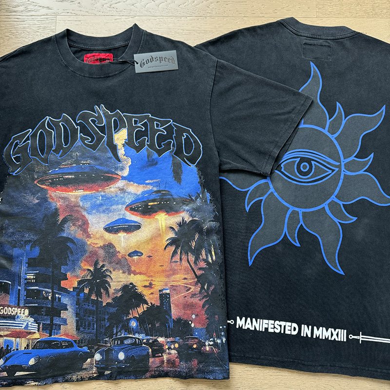 Godspeed UFO Eye-Sun Graphic T-Shirt — context
