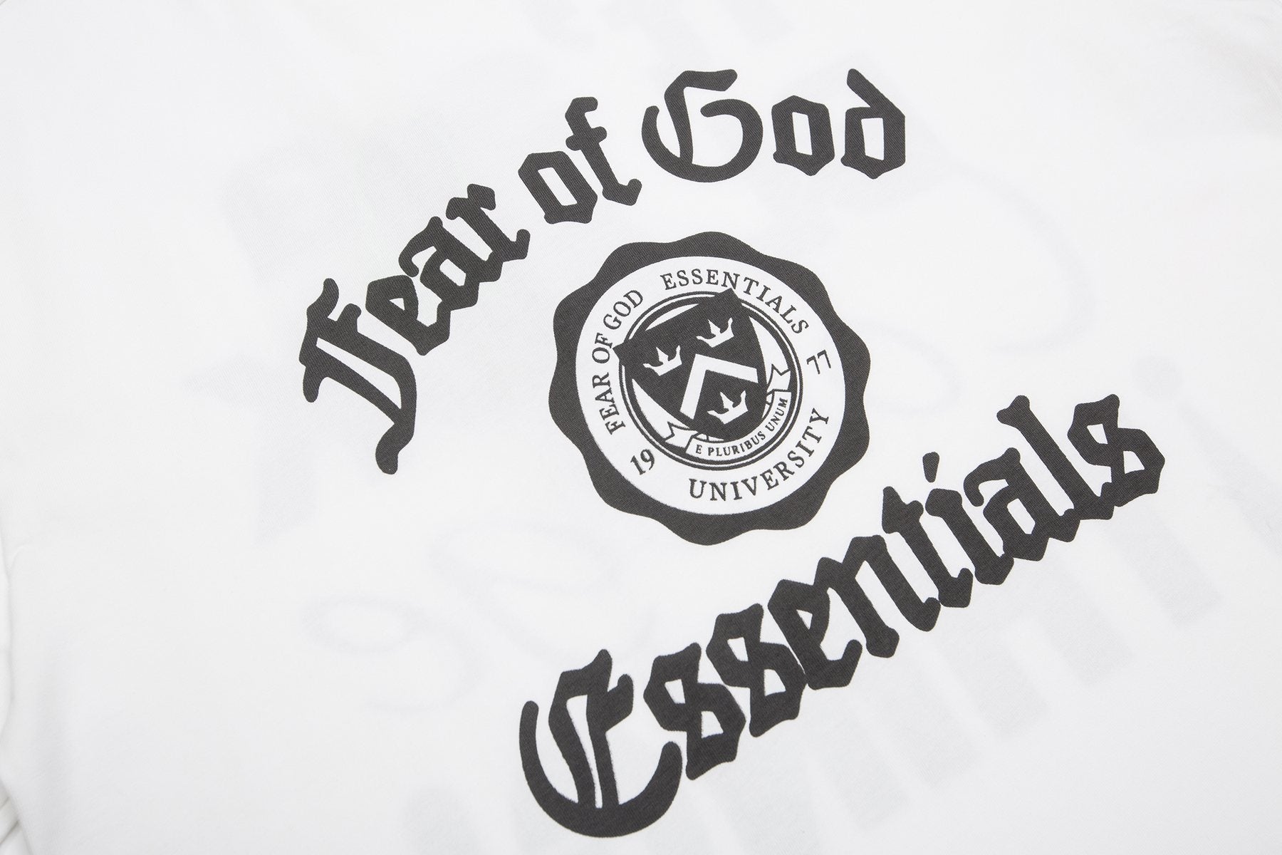 Fear of God Essentials Black College Graphic T-Shirt — detail