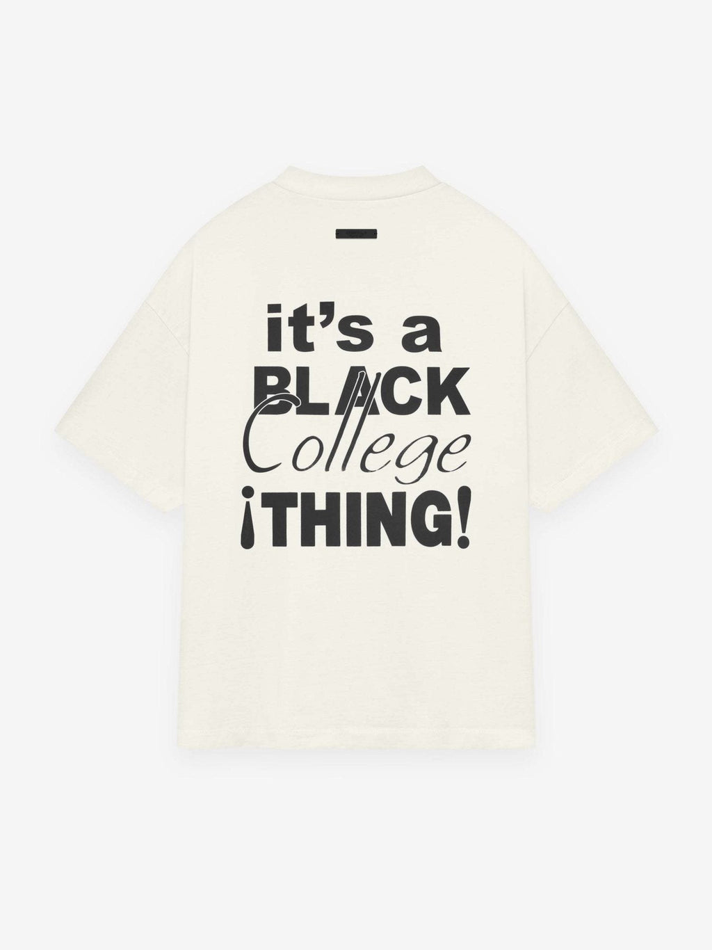 Fear of God Essentials Black College Graphic T-Shirt — back