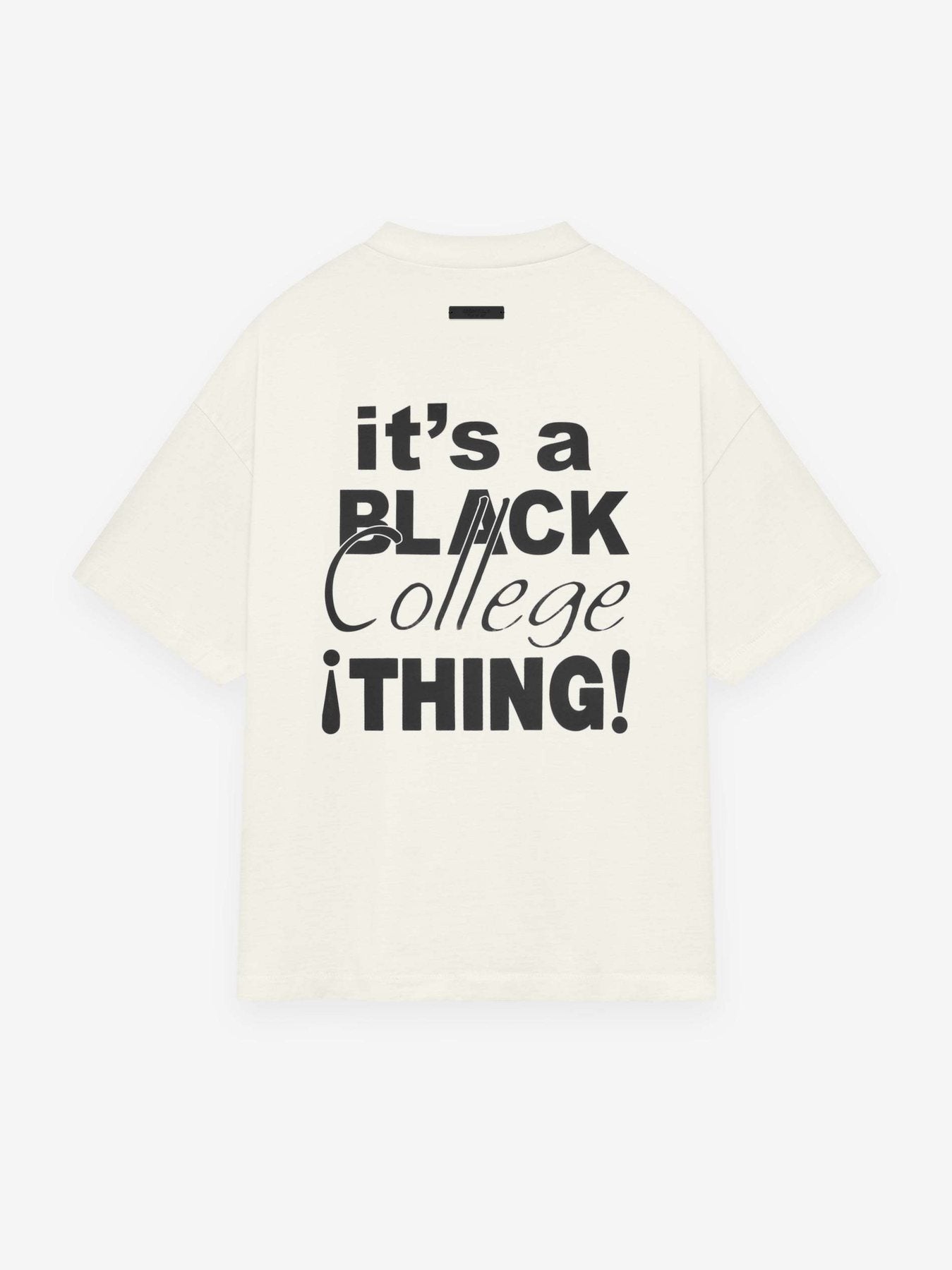 Fear of God Essentials Black College Graphic T-Shirt — back
