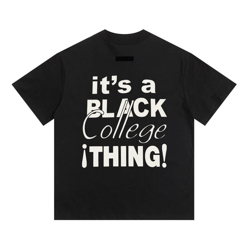Fear of God Essentials Black College Graphic T-Shirt — back
