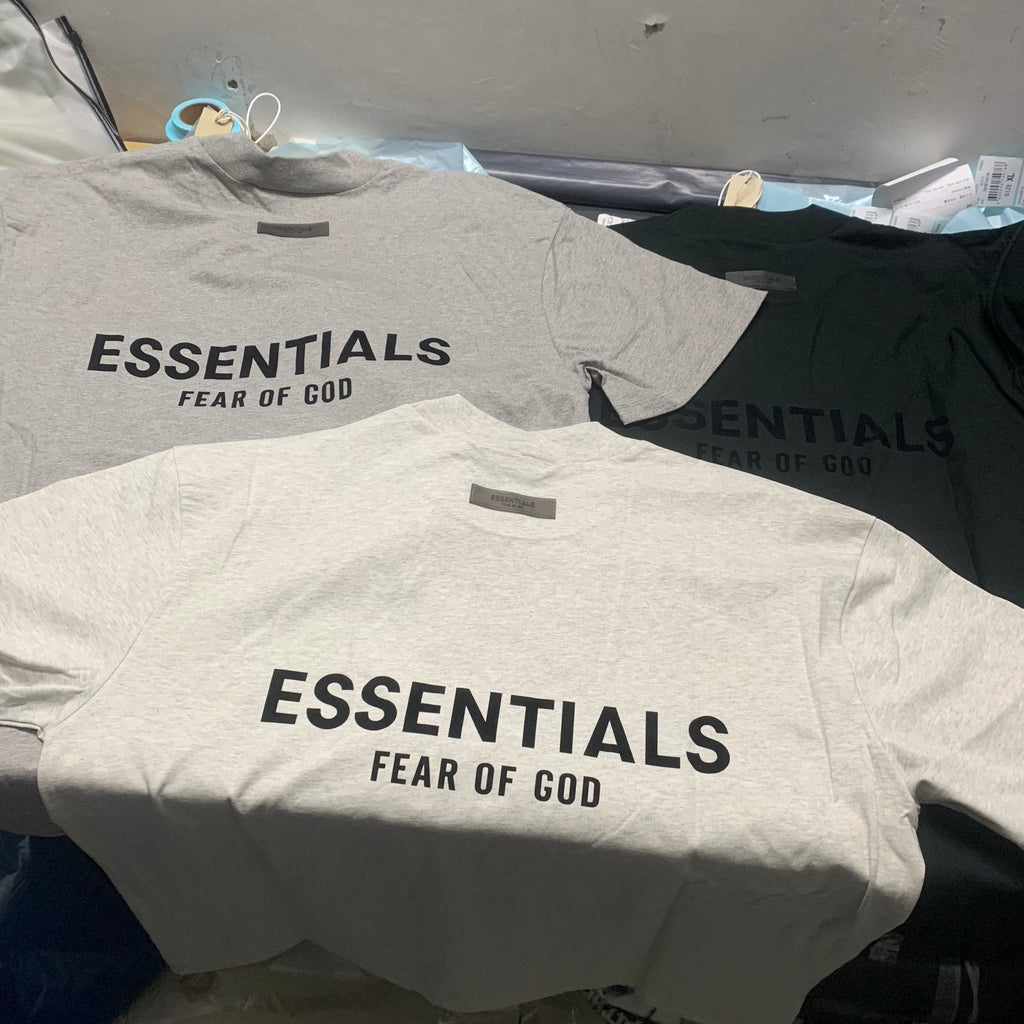 ESSENTIALS Flocked Logo Graphic T-Shirt — context