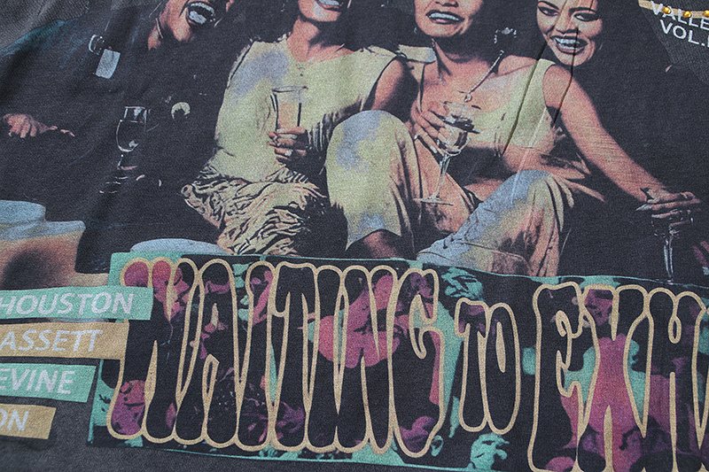 VALE USA Waiting to Exhale Rhinestone Graphic T-Shirt — detail