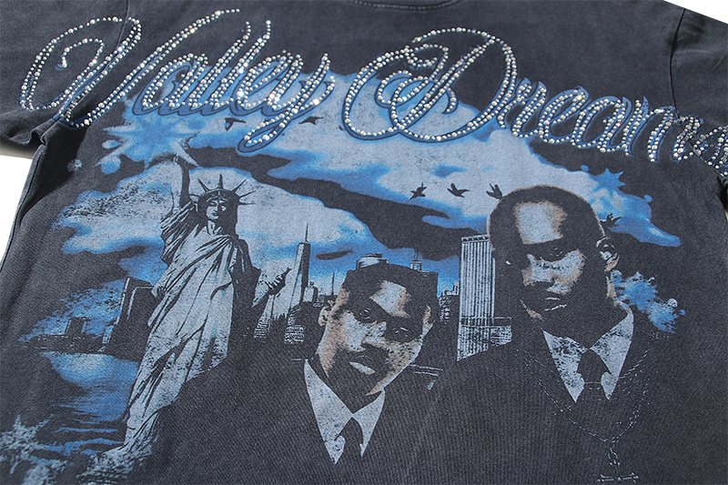 VALE USA Valley Dreams Rhinestone Graphic T-Shirt — detail