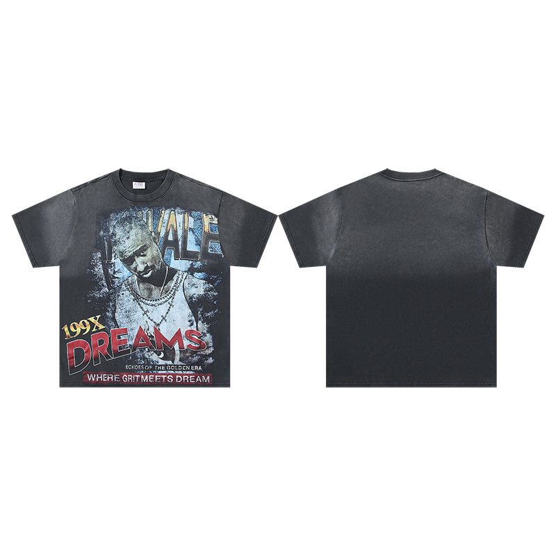 VALE USA Golden Era Washed Graphic T-Shirt — front