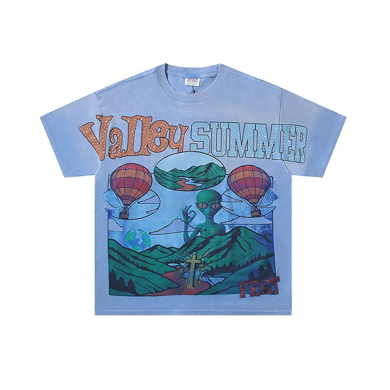 VALE USA Light Blue Rhinestone Graphic T-Shirt — hero