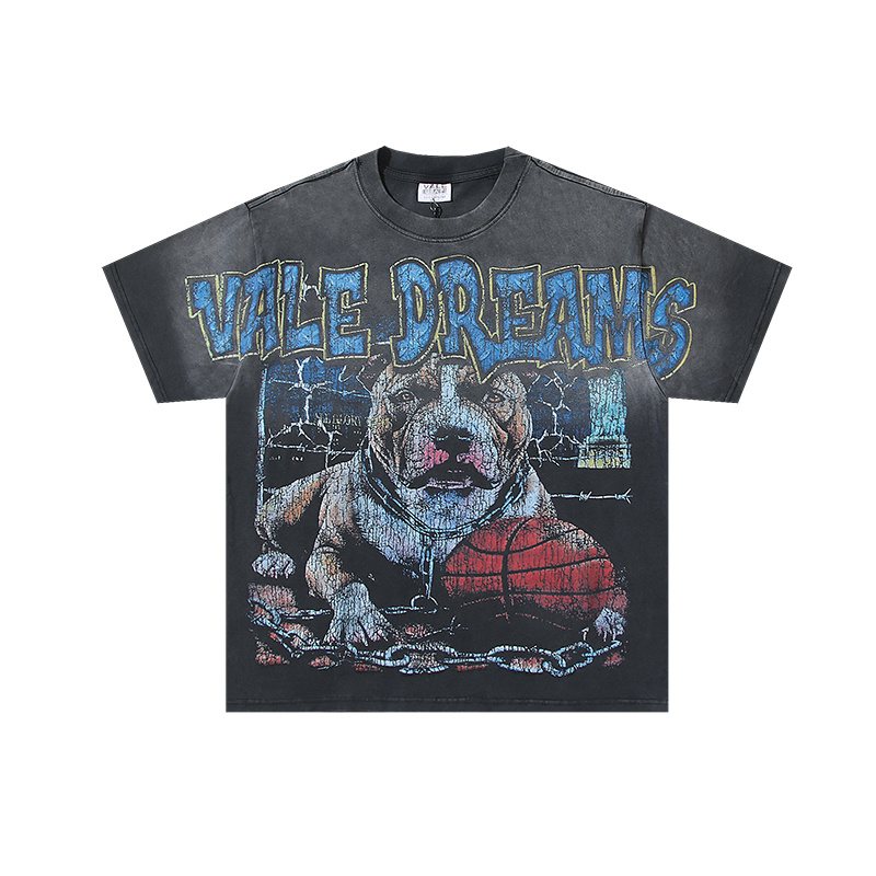 VALE USA Dreams Graphic Washed Black T-Shirt — hero