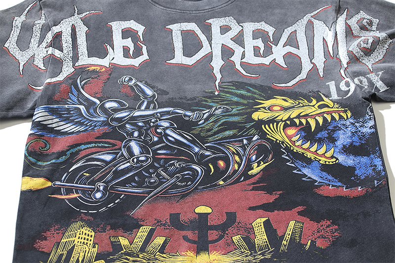 VALE USA Kile Dreams Washed Graphic T-Shirt — detail