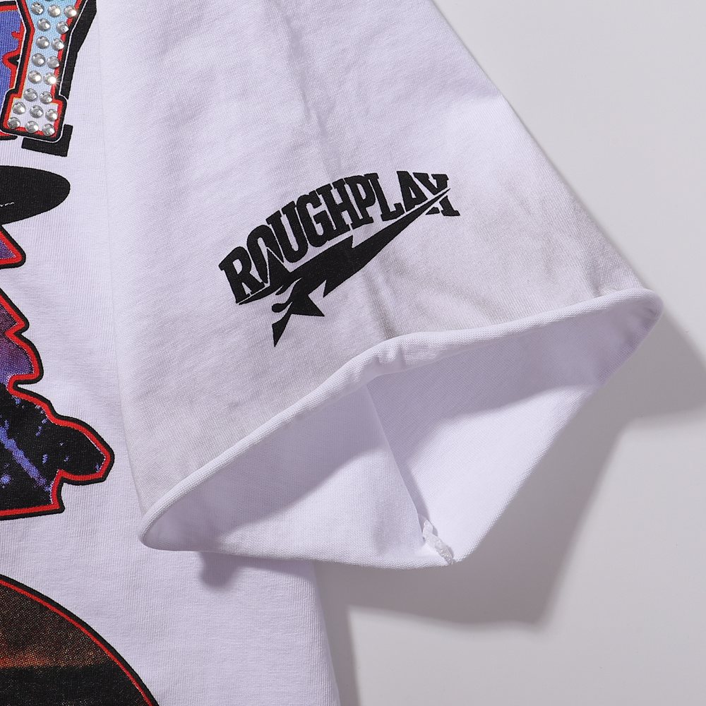 Rough Play Statue of Liberty Rhinestone Graphic T-Shirt — detail