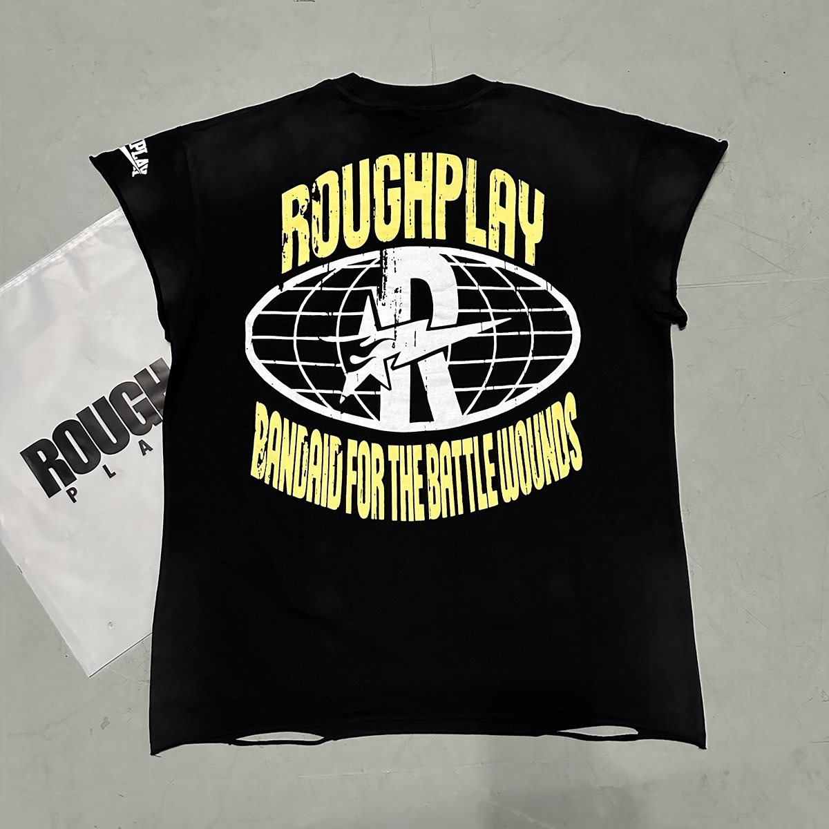 Rough Play Skeleton Cross Rhinestone Sleeveless T-Shirt — context
