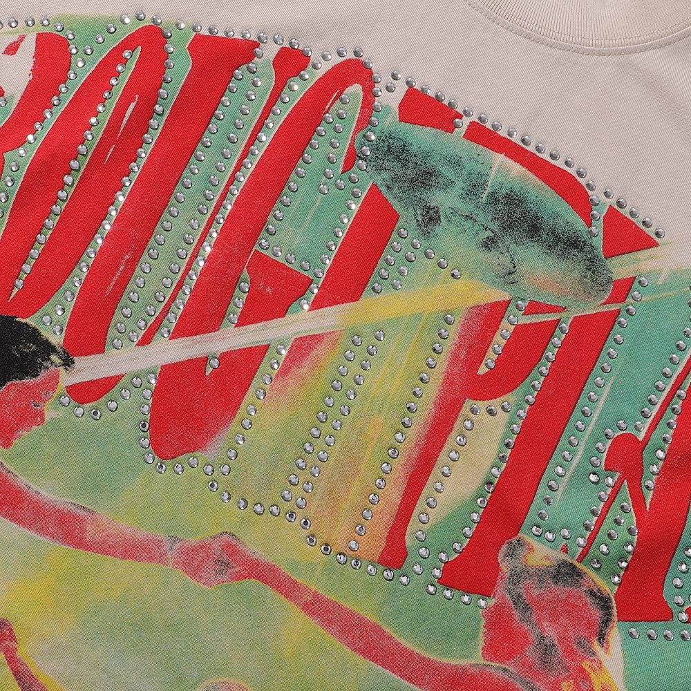 Rough Play Desert Cactus Rhinestone Graphic T-Shirt — detail