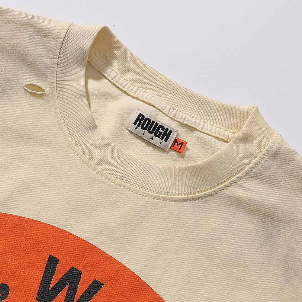 Rough Play Jesus Graphic Distressed Washed T-Shirt — neck_label