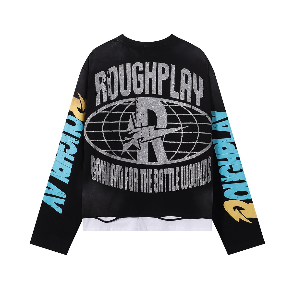 Rough Play Flyers Graphic Long-Sleeve T-Shirt — back
