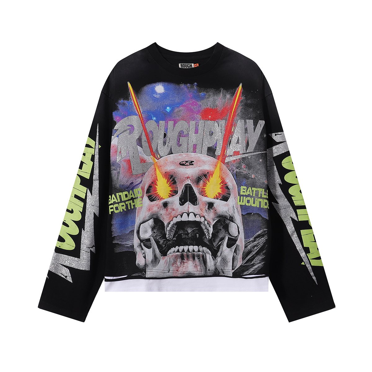 Rough Play Power Skull Long-Sleeve T-Shirt — front