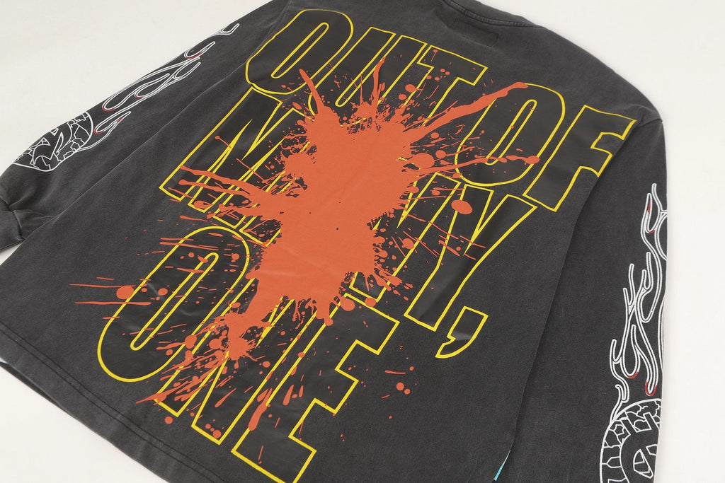 Godspeed Washed Black Rock Graphic Long-Sleeve T-Shirt — detail