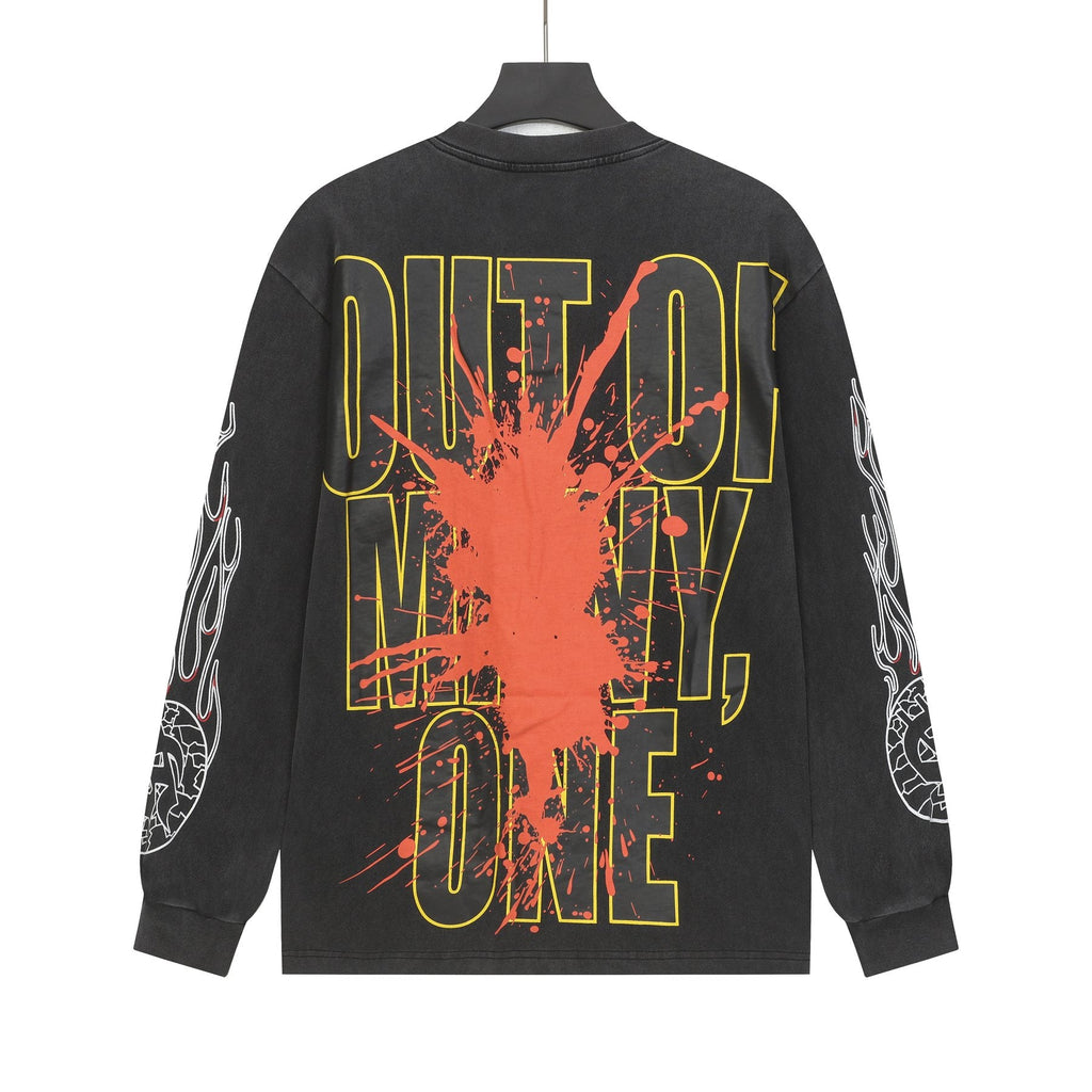 Godspeed Washed Black Rock Graphic Long-Sleeve T-Shirt — back