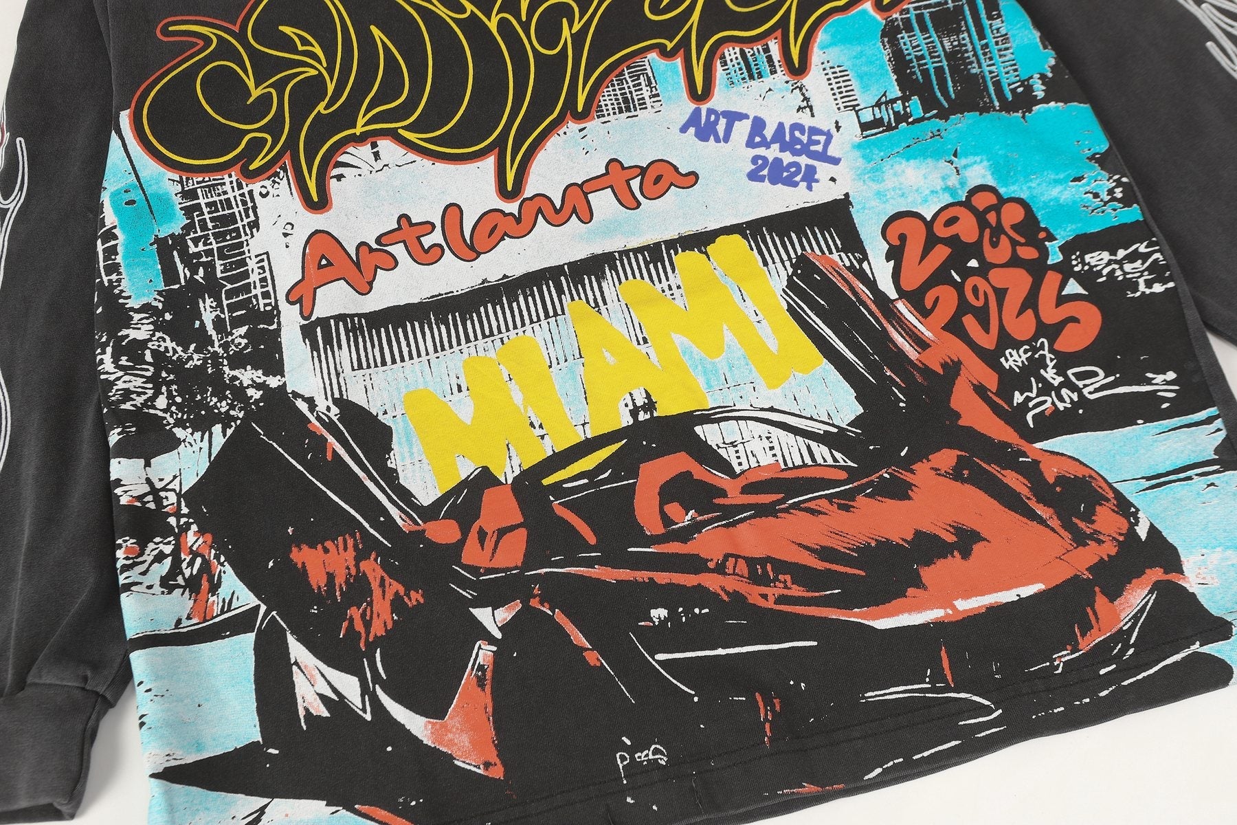 Godspeed Washed Black Rock Graphic Long-Sleeve T-Shirt — detail