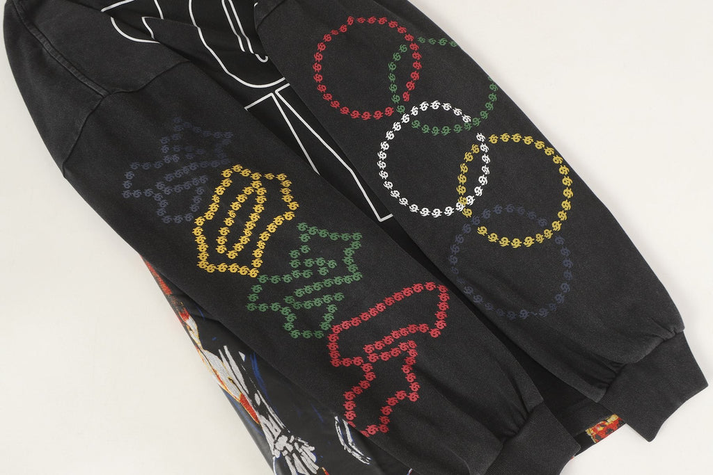 Godspeed Skeleton Basketball Graphic Long-Sleeve T-Shirt — detail