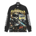 Godspeed Washed Black Racing Skull Long-Sleeve T-Shirt — hero