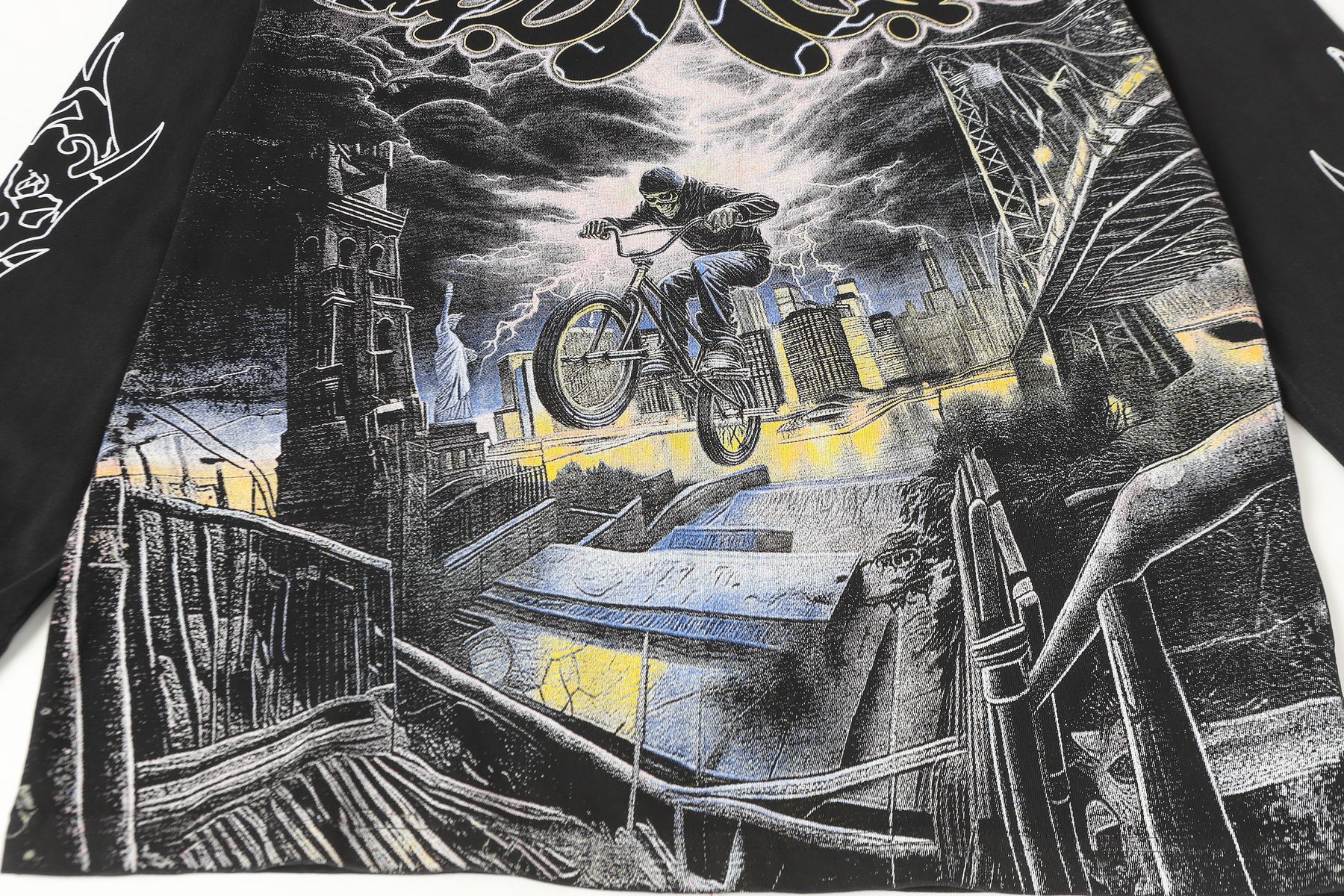 Godspeed Washed Black Rock Graphic Long-Sleeve T-Shirt — detail