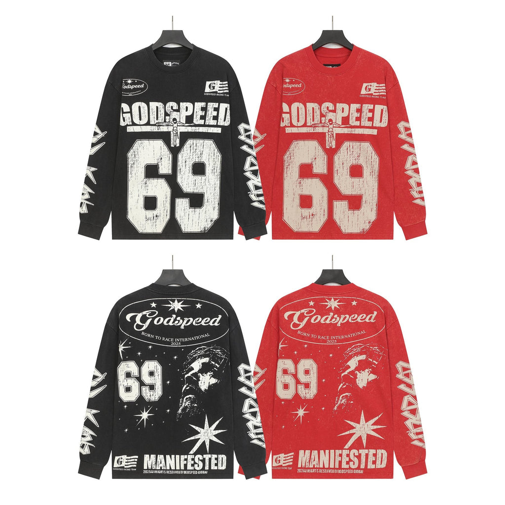 Godspeed 69 Racing Graphic Long-Sleeve T-Shirt — comparison