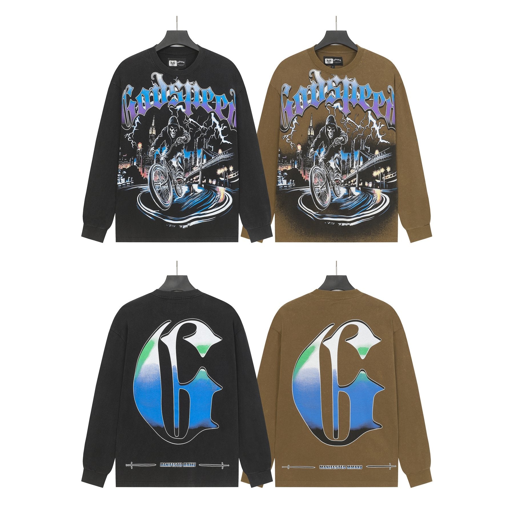 Godspeed Biker City Graphic Long-Sleeve T-Shirt — comparison