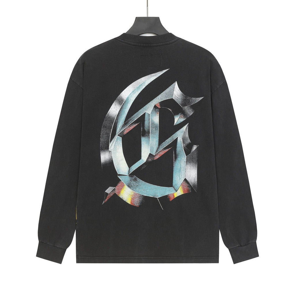 Godspeed Washed Black Skeleton Car Graphic Long-Sleeve T-Shirt — back